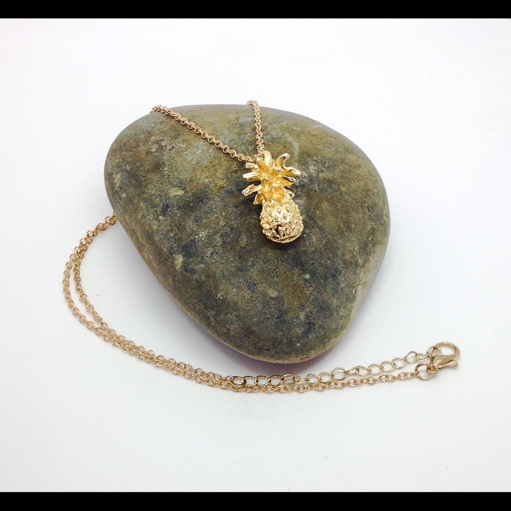 14k Gold Plated Pineapple Necklace by Dragon Life